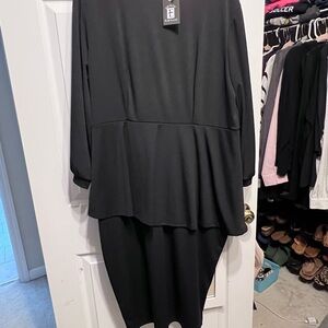 Kali Elegant Black Midi Dress